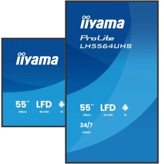 iiyama iiyama monitor 55 3840x2160, uhd va dled  500cd/m, horiz y vert, mm 2x 10w, 2x hdmix 1x usb c