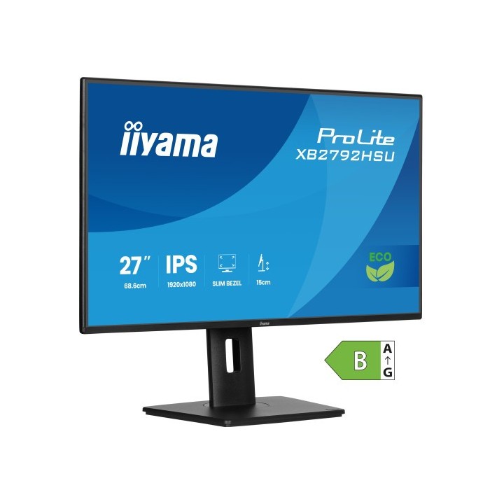 iiyama monitor iiyama prolite xb2792hsu b1, 68,6 cm  27 , 1080 x 1920 pixeles, quad hd, led, 3 ms, n