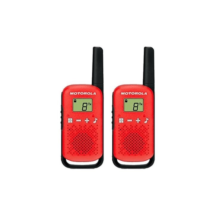 motorola walkie talkie motorola tlkr   t42 red packs 2  pmr446    8km    16canales    500mw    clip