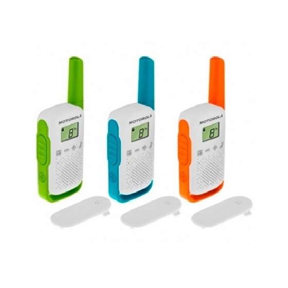 motorola walkie talkie motorola tlkr   t42 packs 3 pmr446    8km    16canales    500mw    clip cintu