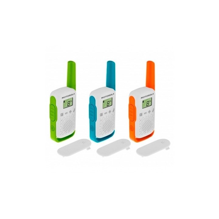 motorola walkie talkie motorola tlkr   t42 packs 3 pmr446    8km    16canales    500mw    clip cintu