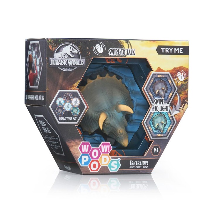 wow stuff figura wow pod jurassic world triceratops sfx con sonido