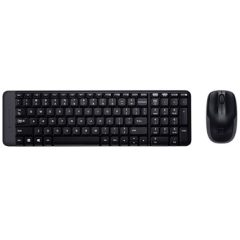 logitech teclado + mouse logitech mk220 wireless inalambrico negro portugues