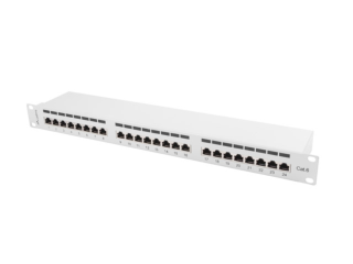 patch panel lanberg 24 puertos 1u 19 cat.6 ftp gris