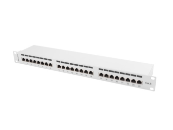 patch panel lanberg 24 puertos 1u 19 cat.6 ftp gris