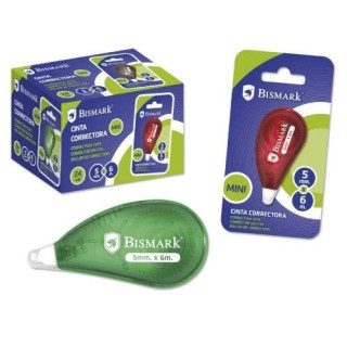 bismark cinta correctora mini 6 metros x 5 mm. bismark 325761  pack  24 unidades