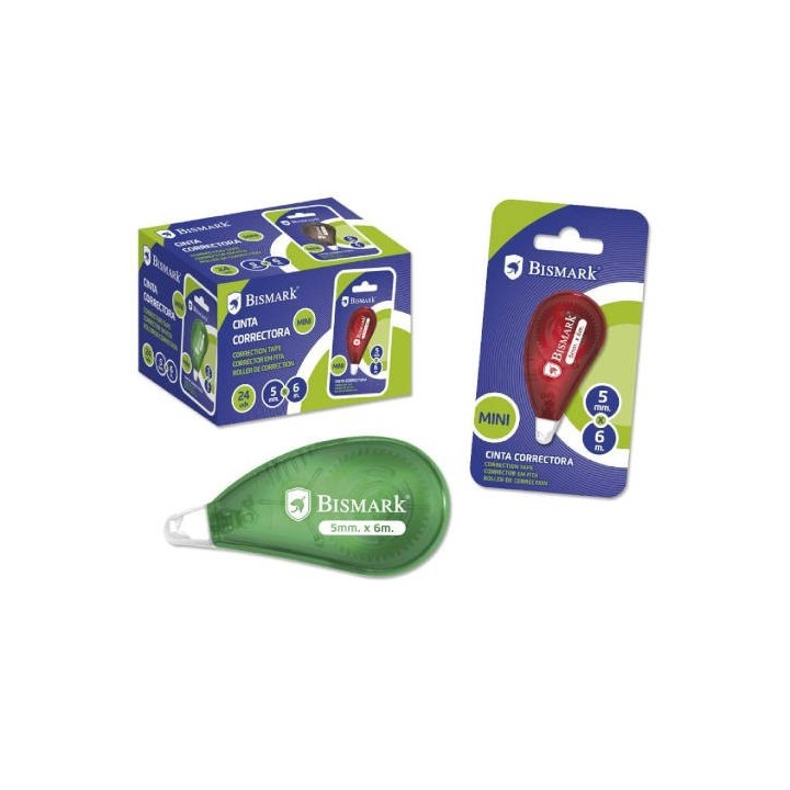 bismark cinta correctora mini 6 metros x 5 mm. bismark 325761  pack  24 unidades
