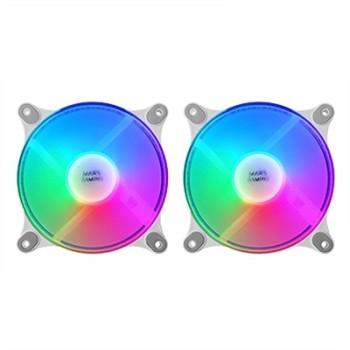 mars gaming kit de ventiladores mars gaming mfduow 2 x 120mm frgb blanco