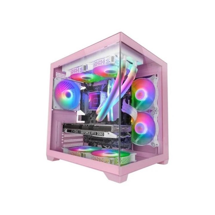 mars gaming caja ordenador mars gaming mc   view2p matx cristal templado rosa