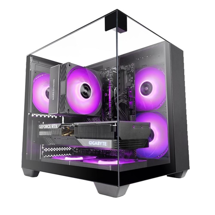mars gaming caja ordenador mars gaming mcvisionm matx cristal templado negra