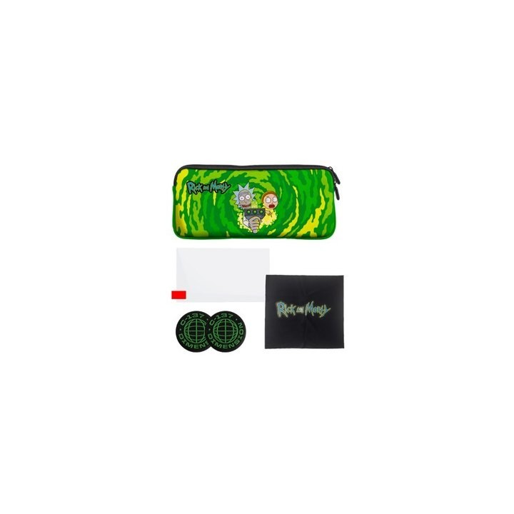 pack starter funda switch 2 rick and morty bolsa grips protector gamuza