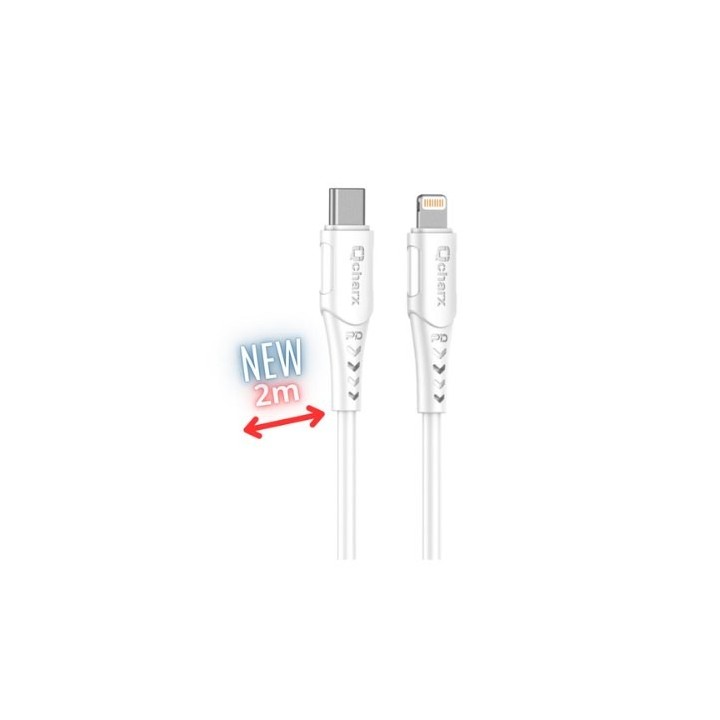 cable lightning qcharx sofia 2m 2m c a lightning 20w blanco pvc blanco