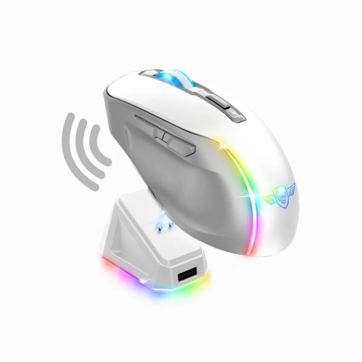 spirit of gamer raton inalambrico elite m50 blanco