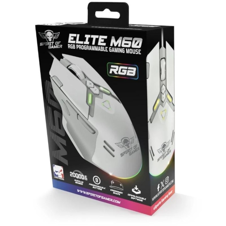 spirit of gamer raton elite m60 blanco rgb