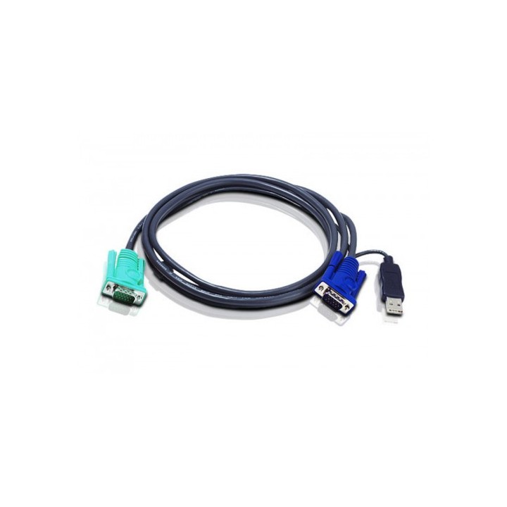 aten aten 2l5205u cable para video, teclado y raton  kvm  negro 5 m