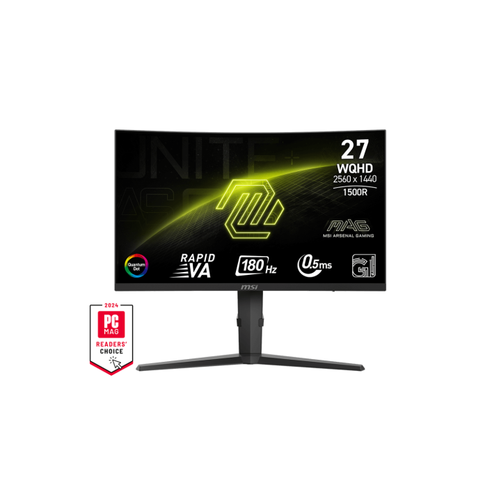 msi msi monitor mag 275cqrf qd e2. 27. curvo 1500r. 2560x1440. 180hz. negro