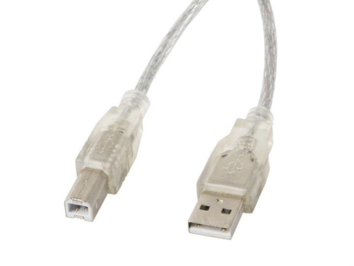 cable usb lanberg usb a macho a usb b macho ferrita 5m transparente