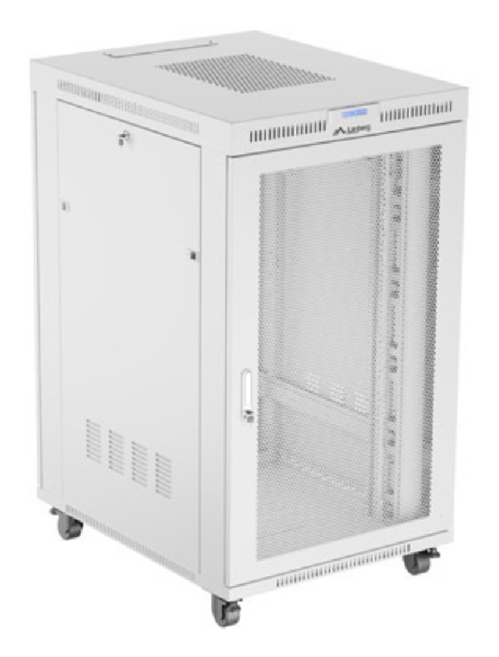 armario lanberg rack 19 27u 800x1000 flat pack gris puerta perforada con lcd