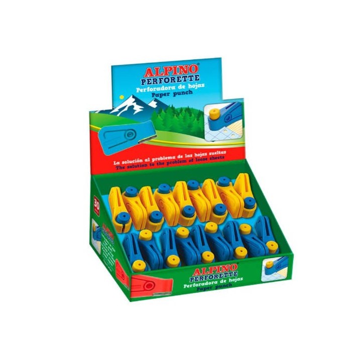 alpino expositor de 30 unidades taladros perforette 1 agujero alpino pf0005