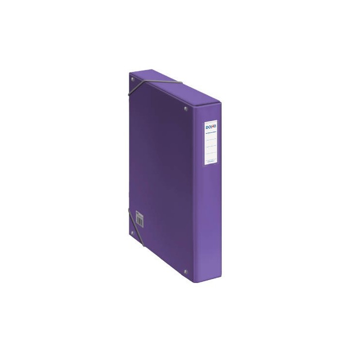 dohe cajas de proyectos carton forrado lomo de 5 cm morado con etiqueta 245x350x50 dohe 10363