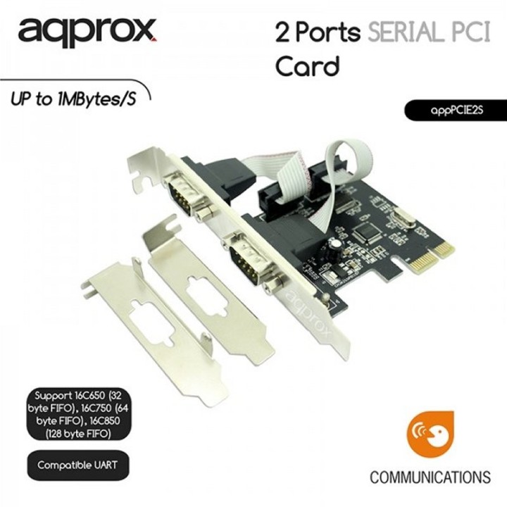 approx apppcie2s tarj. cont. 2 serie pci e lp&hp