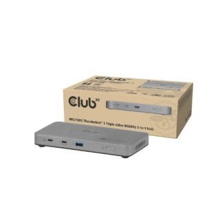 hub 5 in 1 usb c club3d thunderbolt 5 180w 5k60hz  80 120gps 8k60hz 3x5k60hz 3xusbc 1xusba