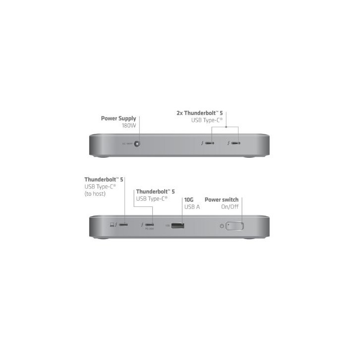 hub 5 in 1 usb c club3d thunderbolt 5 180w 5k60hz  80 120gps 8k60hz 3x5k60hz 3xusbc 1xusba