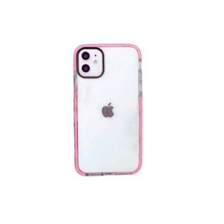 funda qcharx transparente iphone 16e rosa transparente iphone16e detalles rosa