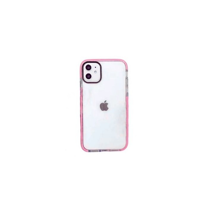 funda qcharx transparente iphone 16e rosa transparente iphone16e detalles rosa