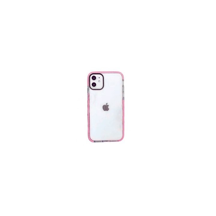 funda qcharx transparente iphone 16e rosa transparente iphone16e detalles rosa
