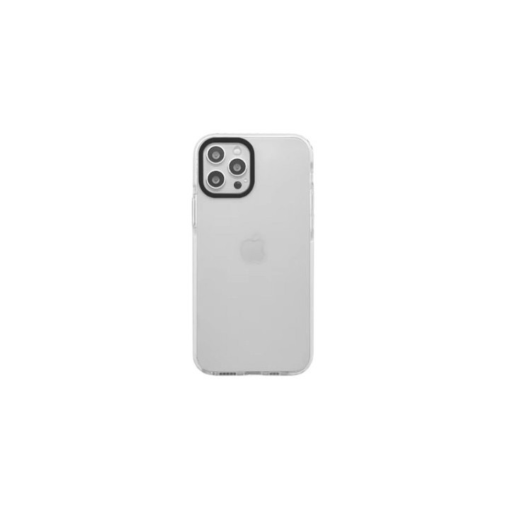 funda qcharx transparente iphone 16e blanco reforzada proteccion camara 2d marco blanco
