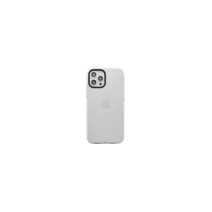 funda qcharx transparente iphone 16e blanco reforzada proteccion camara 2d marco blanco