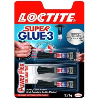 loctite adhesivo instantaneo super glue 3x1gr. monodosis power gel loctite 2640066  pack  12 unidade
