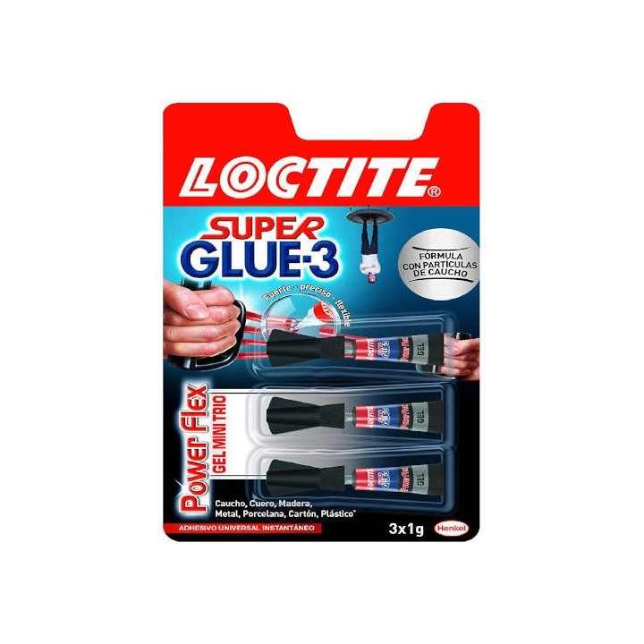 loctite adhesivo instantaneo super glue 3x1gr. monodosis power gel loctite 2640066  pack  12 unidade