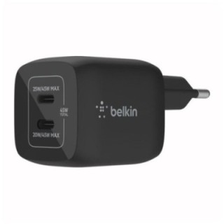 belkin cargador de pared belkin wch011vfbk 45w 2x usb tipo c negro