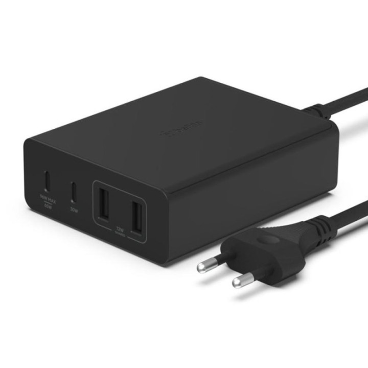 belkin cargador de pared belkin wch010vfbk 108w 2x usb tipo c 2x usb tipo a negro