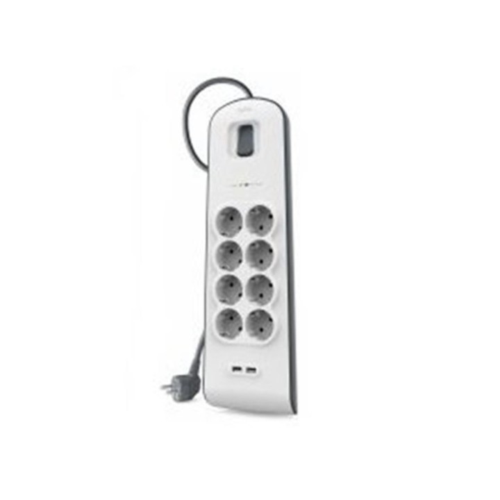 belkin regleta alimentacion belkin bsv804vf2m   v2 8 tomas con proteccion 2x usb tipo a interruptor