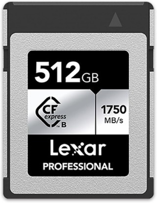 lexar lexar 512gb professional cfexpress type b card silver, up to 1750mb/s read 1300mb/s write