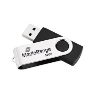 pendrive 32gb usb 2.0 mediarange silver black lectura 17mbs escritura 7mbs