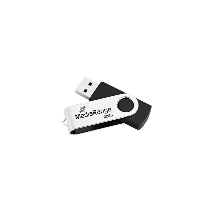 pendrive 32gb usb 2.0 mediarange silver black lectura 17mbs escritura 7mbs
