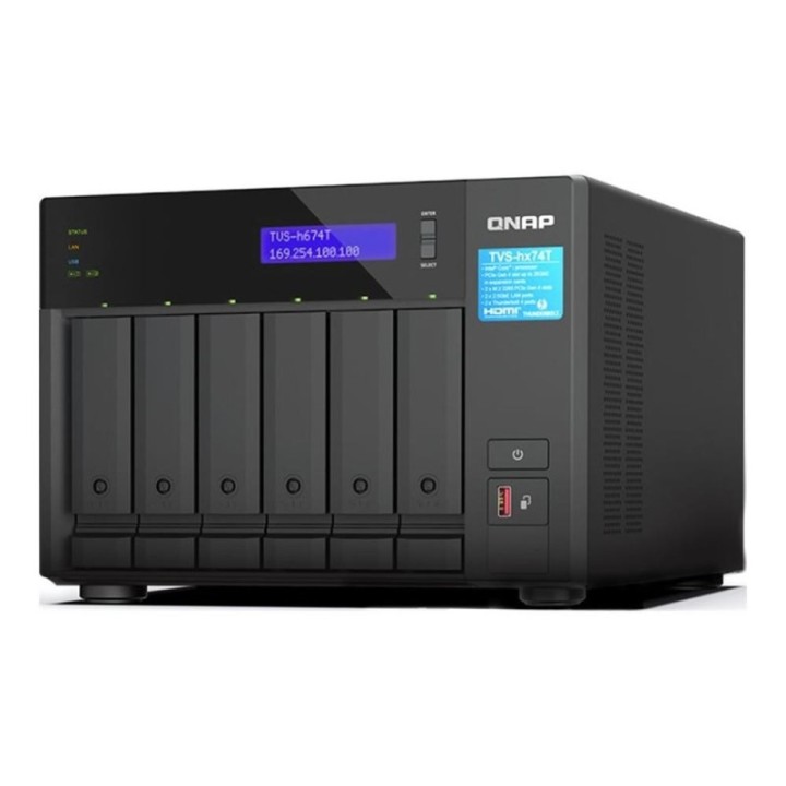 qnap servidor nas qnap tvs   h674t 6 bahias 32gb gigabit ethernet