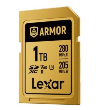 lexar lexar 1tb professional armor gold sdxc uhs ii cards,  up to 280mb/s read 210mb/s write c10 v60