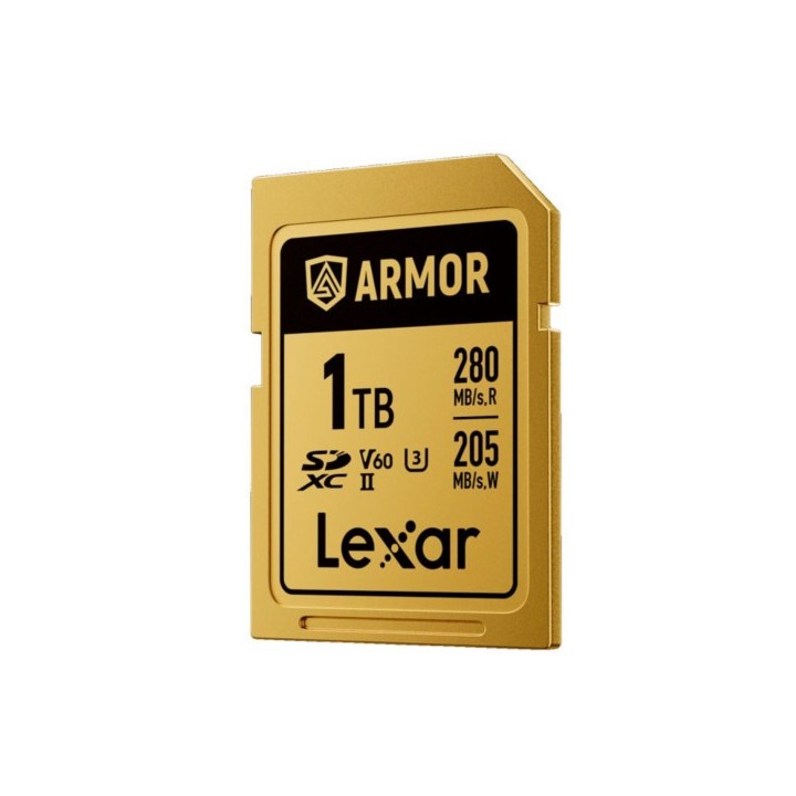 lexar lexar 1tb professional armor gold sdxc uhs ii cards,  up to 280mb/s read 210mb/s write c10 v60