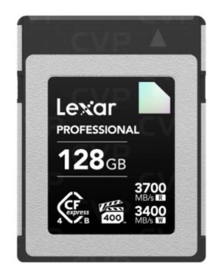 lexar lexar 128gb professional cfexpress 4.0 type b card, up to 3700mb/s read 3400mb/s write. vpg 40