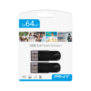 usb 2.0 pny twin pack 2x64gb attache 4 negro