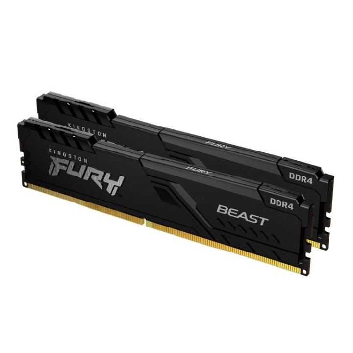 kingston memoria ram ddr4 32gb 2x16gb kingston   3200mhz   pc4   25600   fury beast   negro