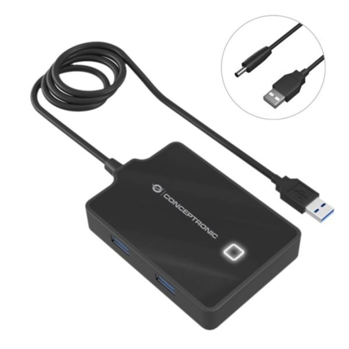 conceptronic hub usb 3.0 conceptronic hubbies11b 4 puertos   cable 90cm