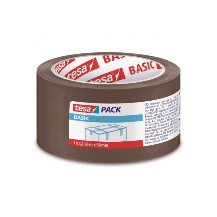 tesa pack 6 cintas de embalaje basic 50mm.x66m. marron tesa 58571 00000 00