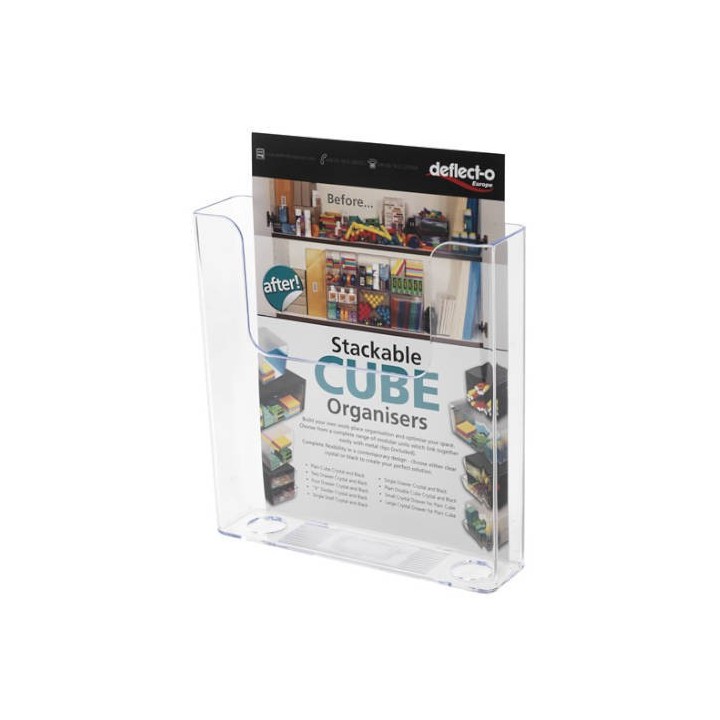 deflecto portafolletos de sobremesa con dorso plano a4 vertical deflecto 76401