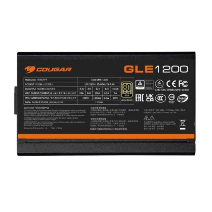 cougar fuente alimentacion gle 1000w 80 plus gold